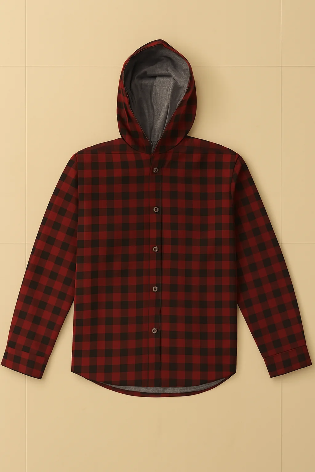 Casual Shirts For Kids - Full Sleeve - Cotton - Black - RED KB-1