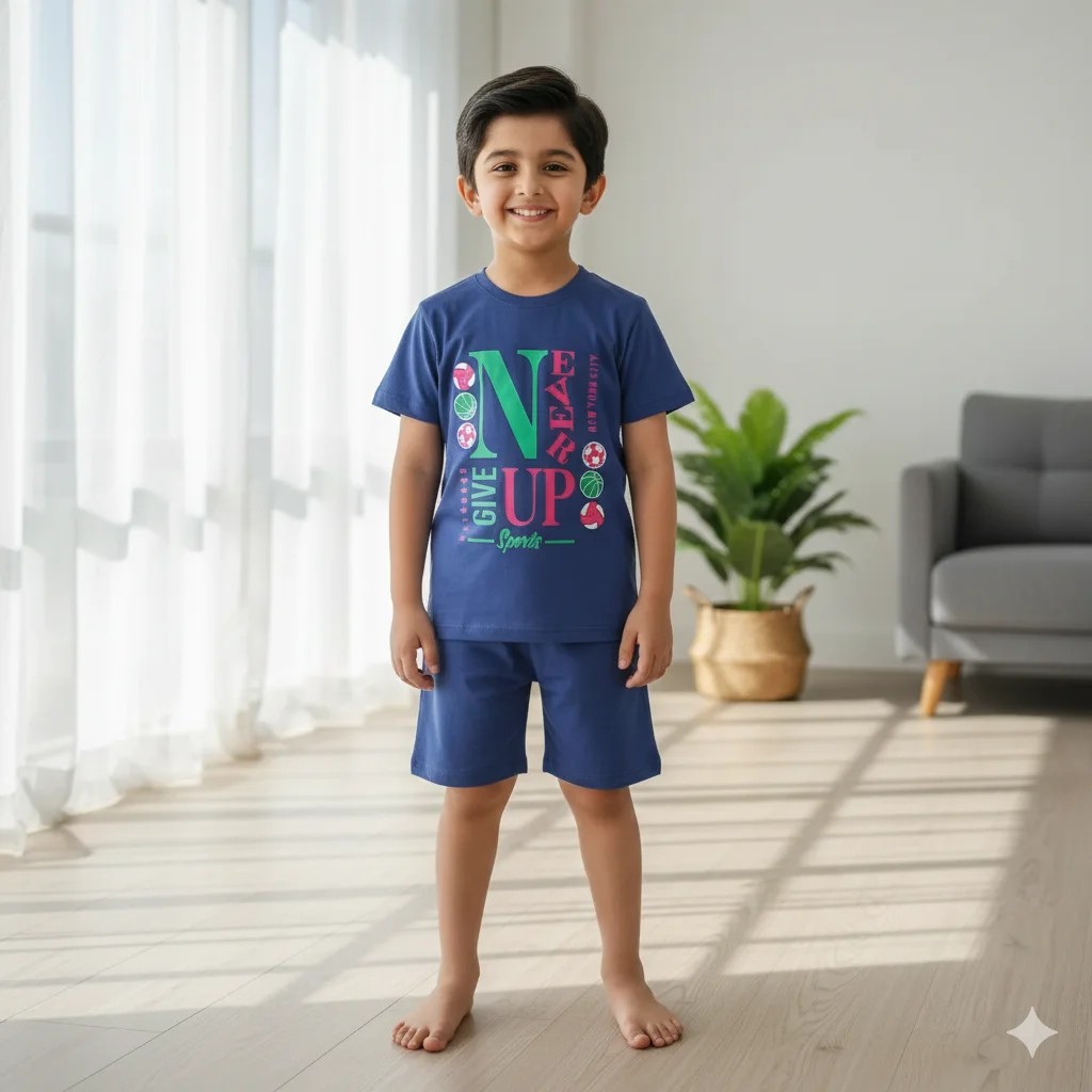 Kids – Blue Shorts Track Suite For Boys