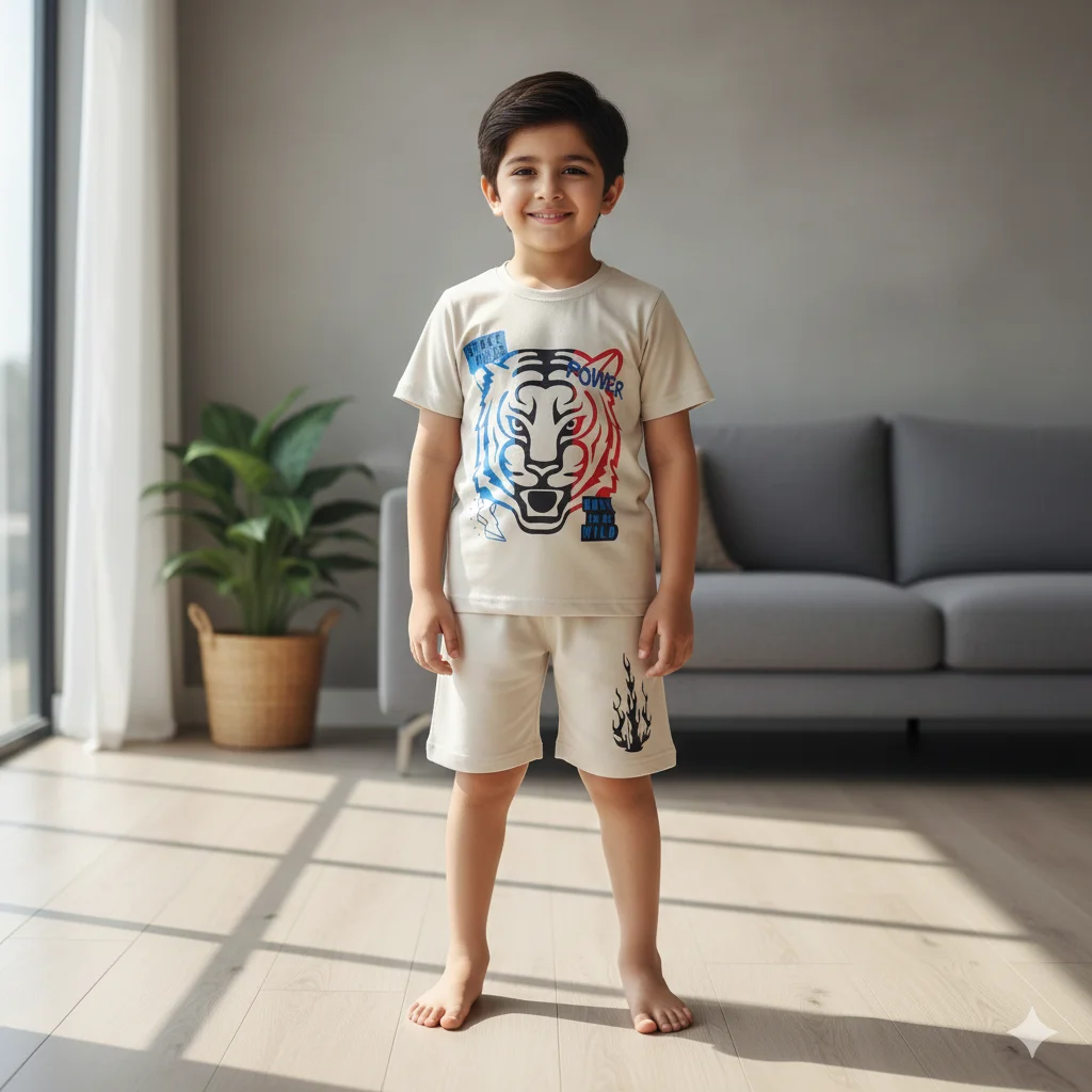 Kids – Offwhite Lion Print Tracksuit Nikar Shirt For Boys