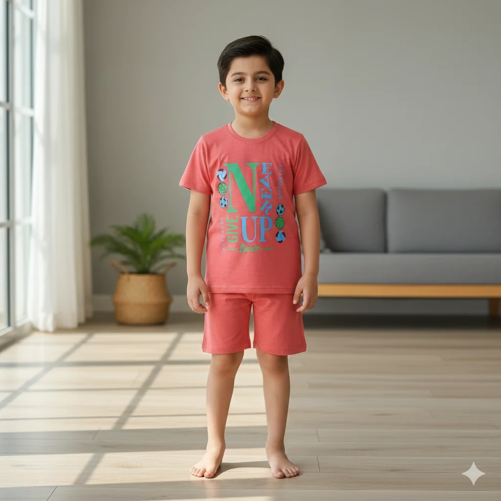 Kids – Pink Shorts Track Suite For Boys