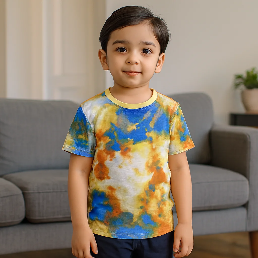 Kids Tie Dye Multi Tee Shirts - 100% Cotton