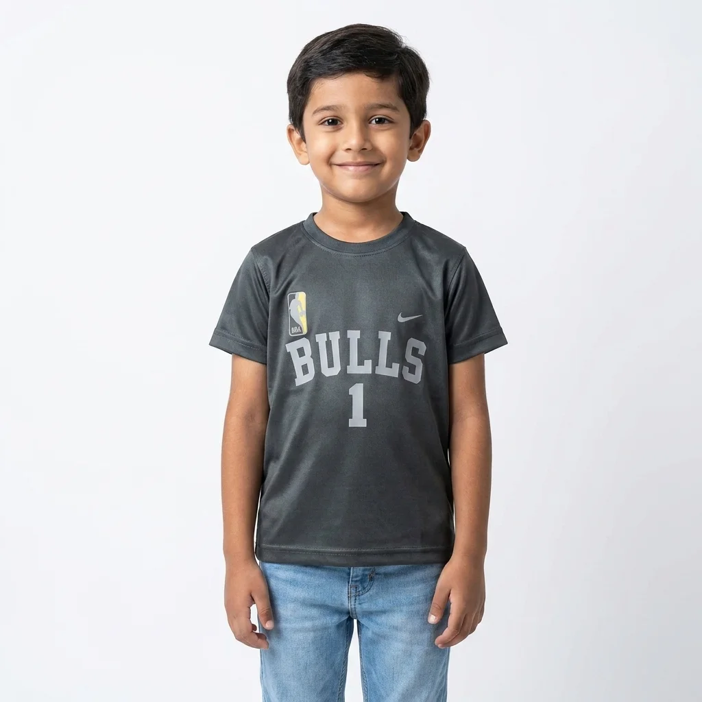 Kids Dry Fit Dark Grey Tee Shirt - Dry Fit
