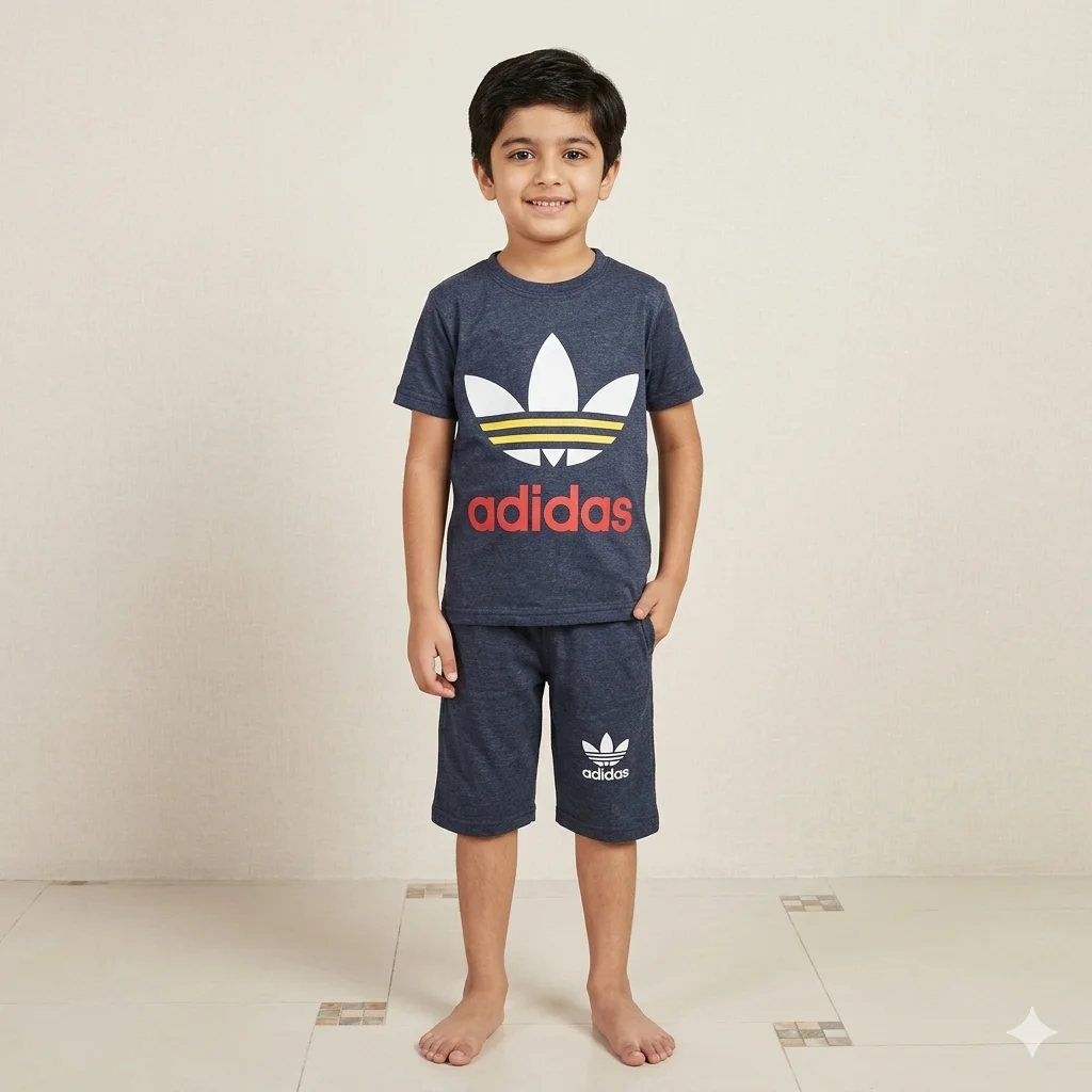Kids – Shirt and Shorts Charcoal Track Suite For Kids