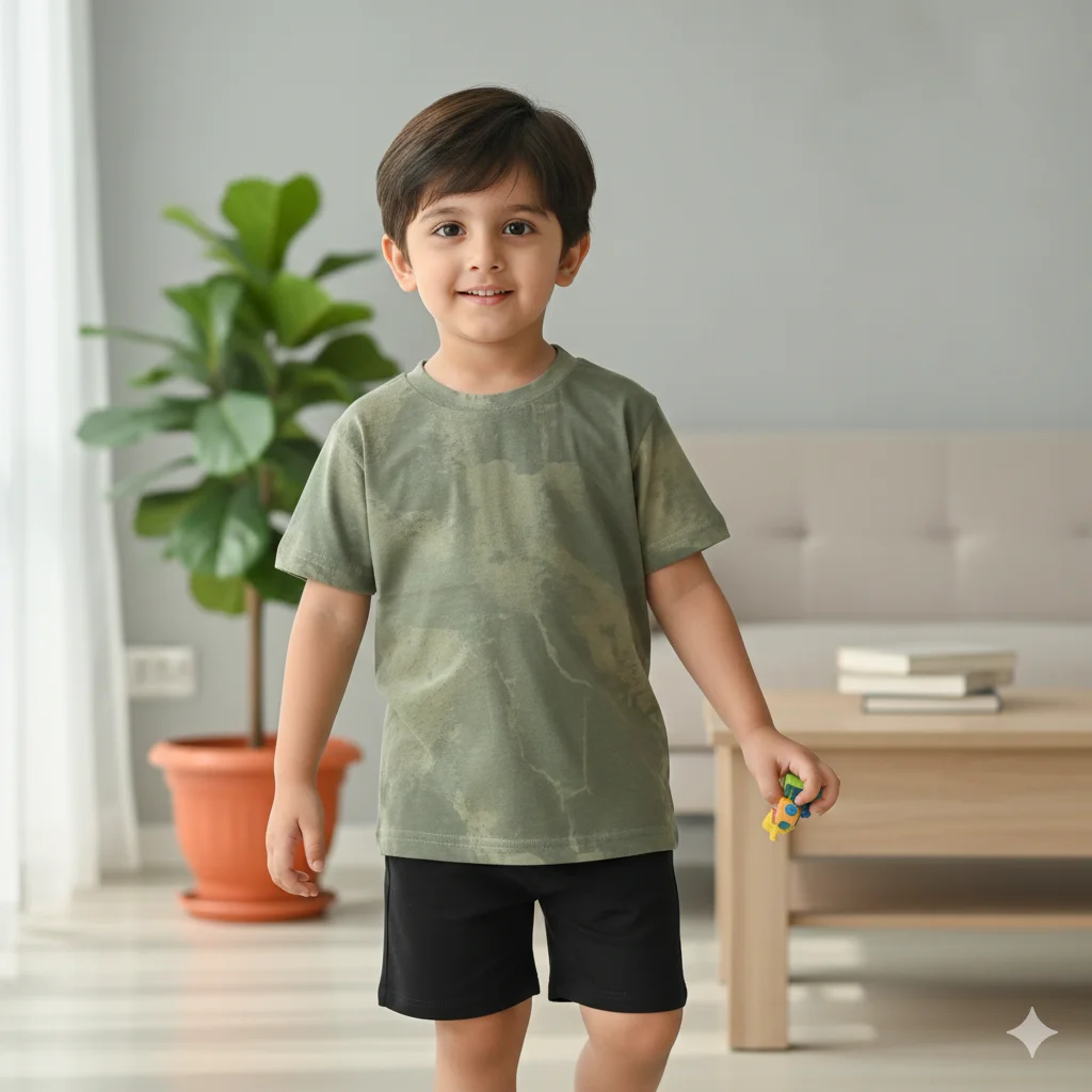Kids Tie Dye Grey Tee Shirts - 100% Cotton