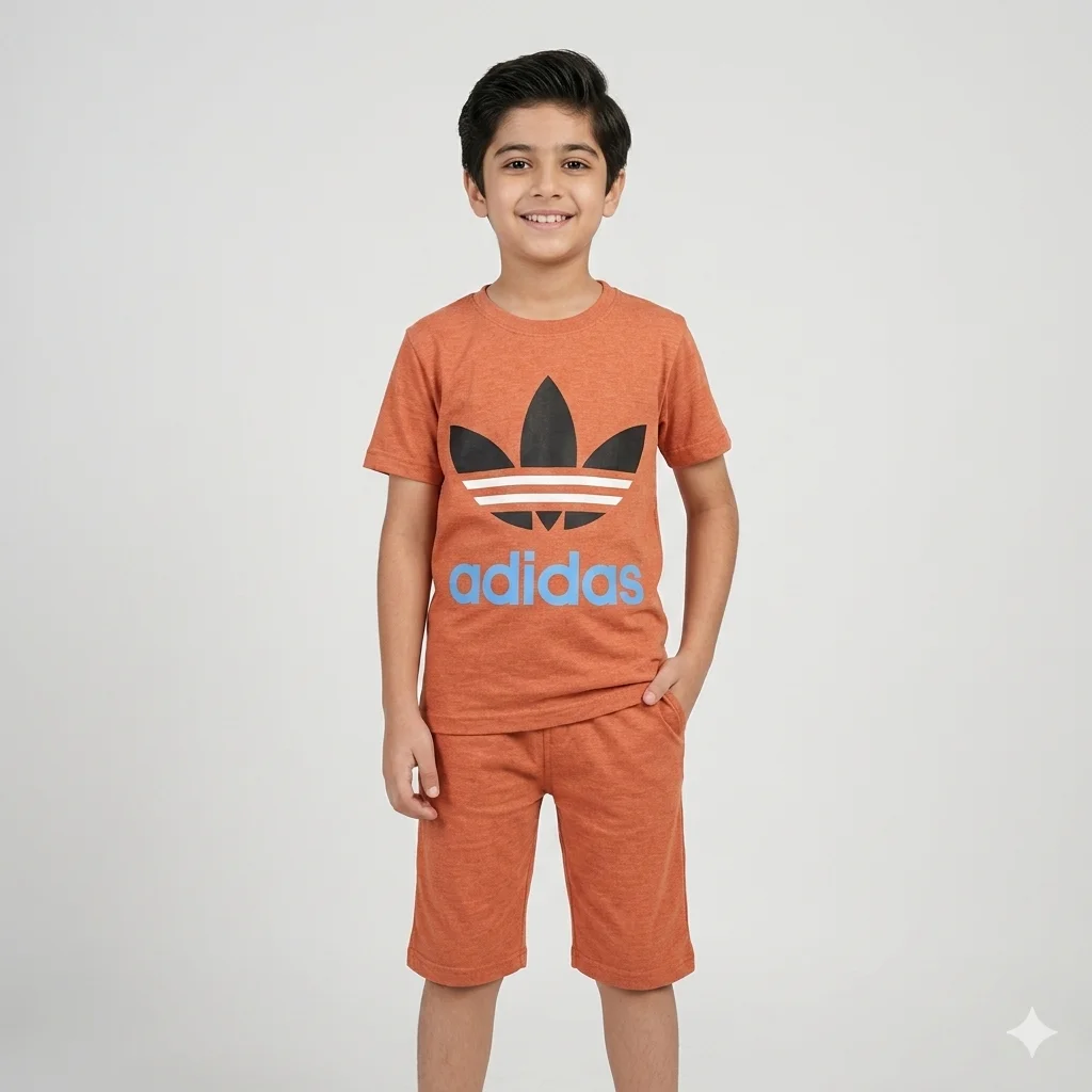 Kids – Shirt and Shorts Light Orange Track Suite For Kids